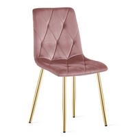 ESSZIMMERSTUHL TYRA rosa Sitz, goldene Beine - Pink/Goldfarben, Textil (44.5/87/54.5cm) - Valora