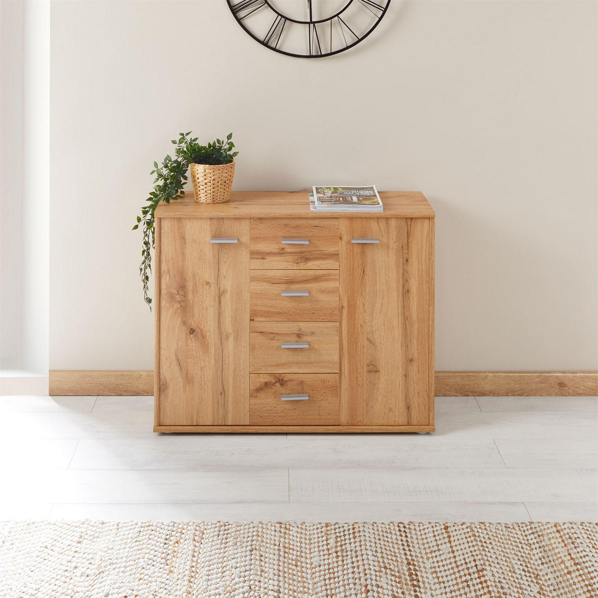 SIDEBOARD JAMIE - Eiche Wotan, Holzwerkstoff (88/70/30cm) - CARO-Möbel