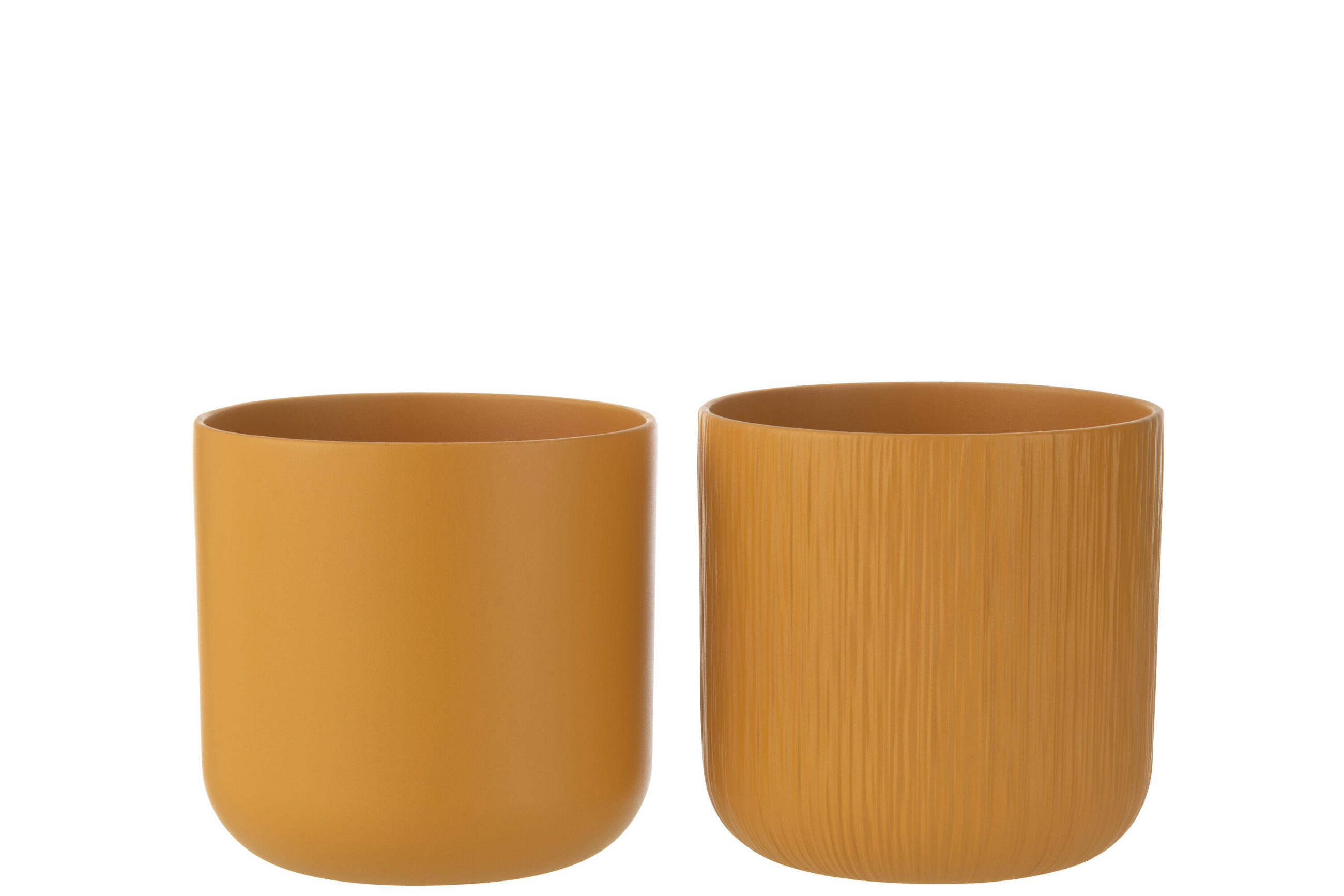 BLUMENTOPF GEN - Keramik - Ocker - XL - 2er Set - Ø 20,5 cm - Gelb, Keramik (20.5/20cm) - J-Line