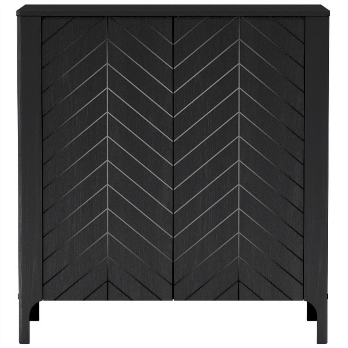 KOMMODE Lume mit zwei Türen, 100 cm, schwarz - Schwarz, Holzwerkstoff (103/95/40.5cm) - Beautysofa