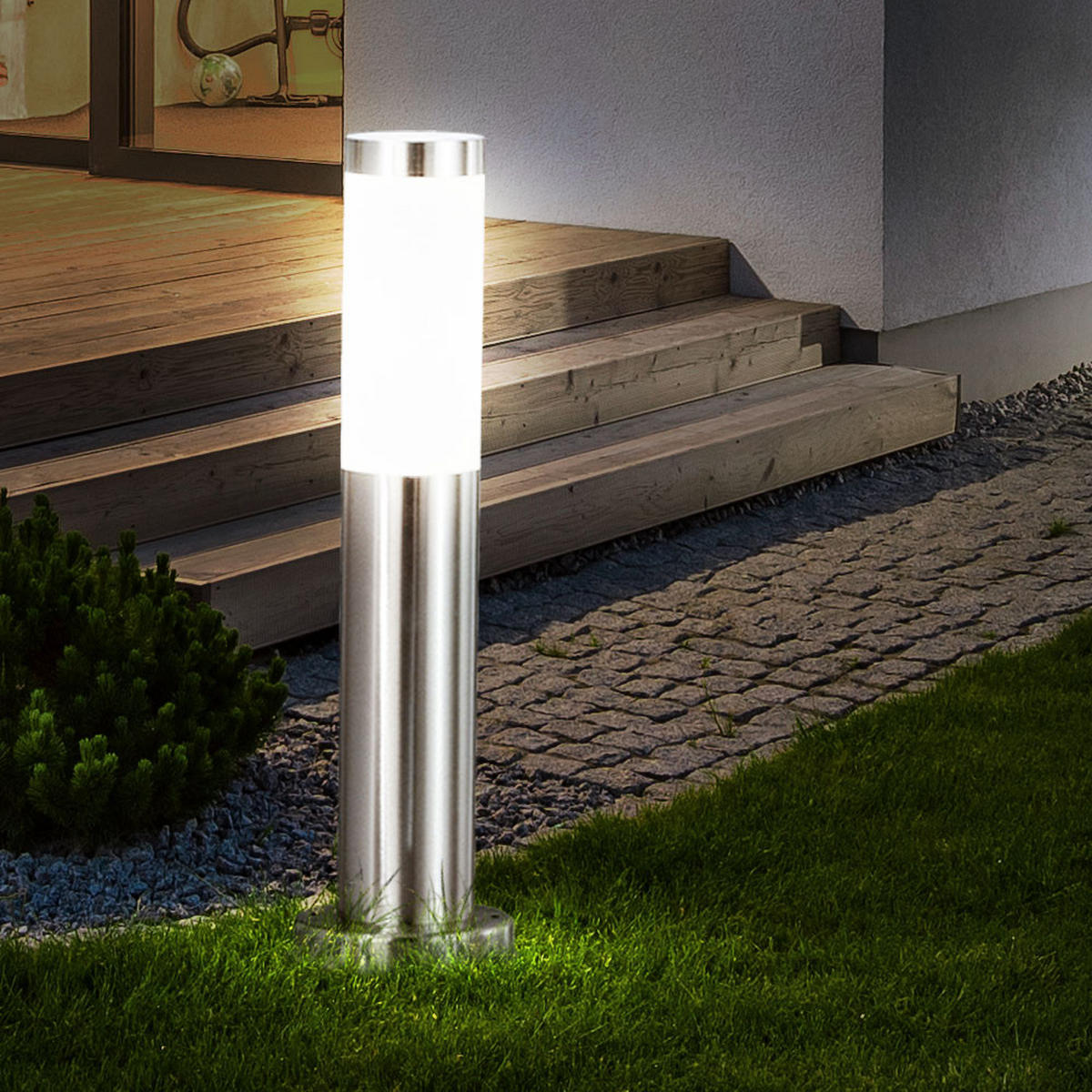 LED WEGELEUCHTE Boston Silber - Silberfarben, Metall (7.6/7.6/45cm)