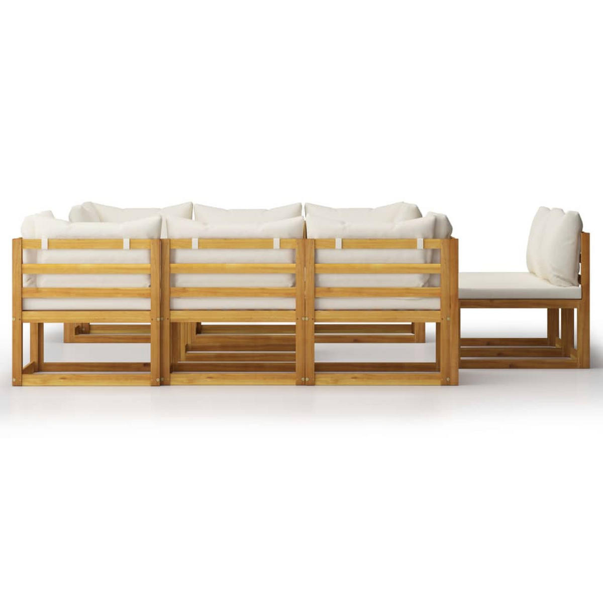 GARTENSET Remy 9-teilig - Creme, Holzwerkstoff - Nettlife