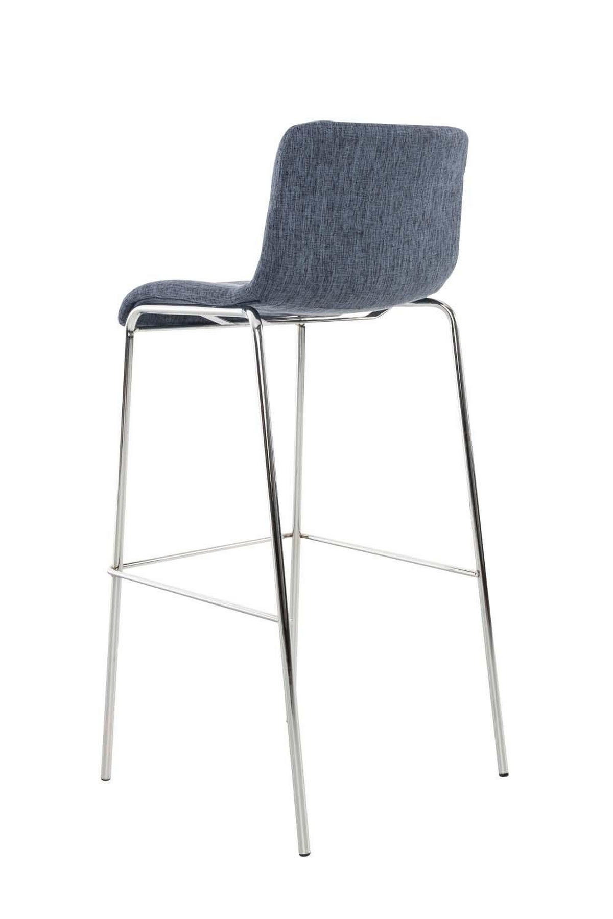 BARHOCKER Stoff Blau - Chromfarben/Blau, Textil/Metall (43/100/48cm) - CLP