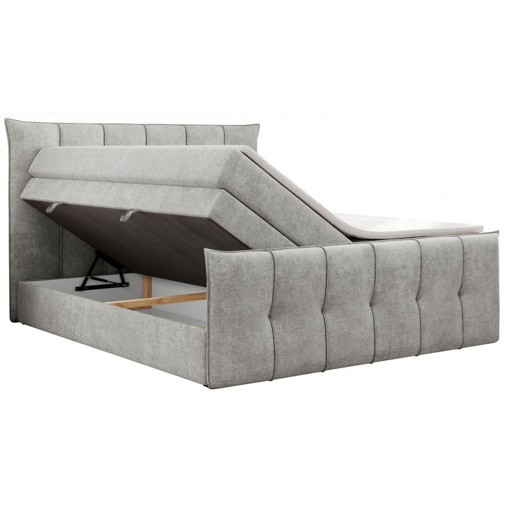 Thumbnail - KS Home Concept Boxspringbett, Silber, Textil, H4, 120x200 cm, Schlafzimmer, Betten, Boxspringbetten
