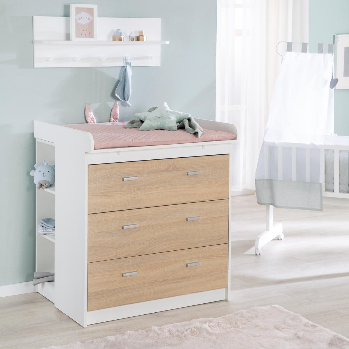 WICKELKOMMODE Gabriella - Weiß, Holzwerkstoff/Kunststoff (88.5/98/75cm) - Roba