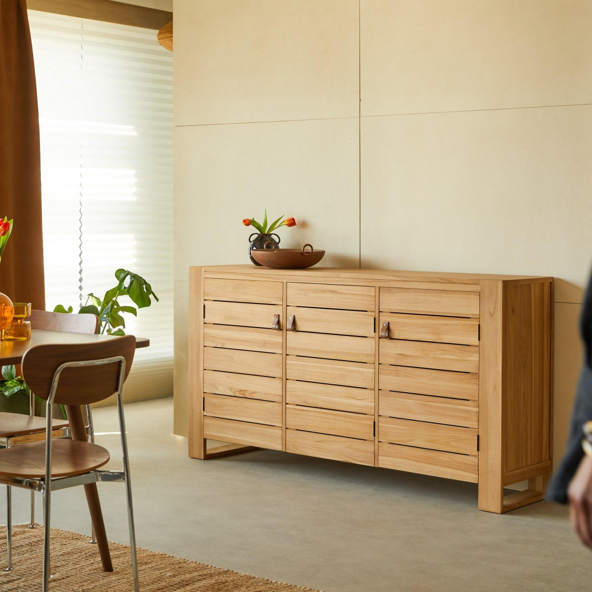 SIDEBOARD Minimalys Natur aus Teak - Naturfarben, Holz (170/90/40cm) - Tikamoon