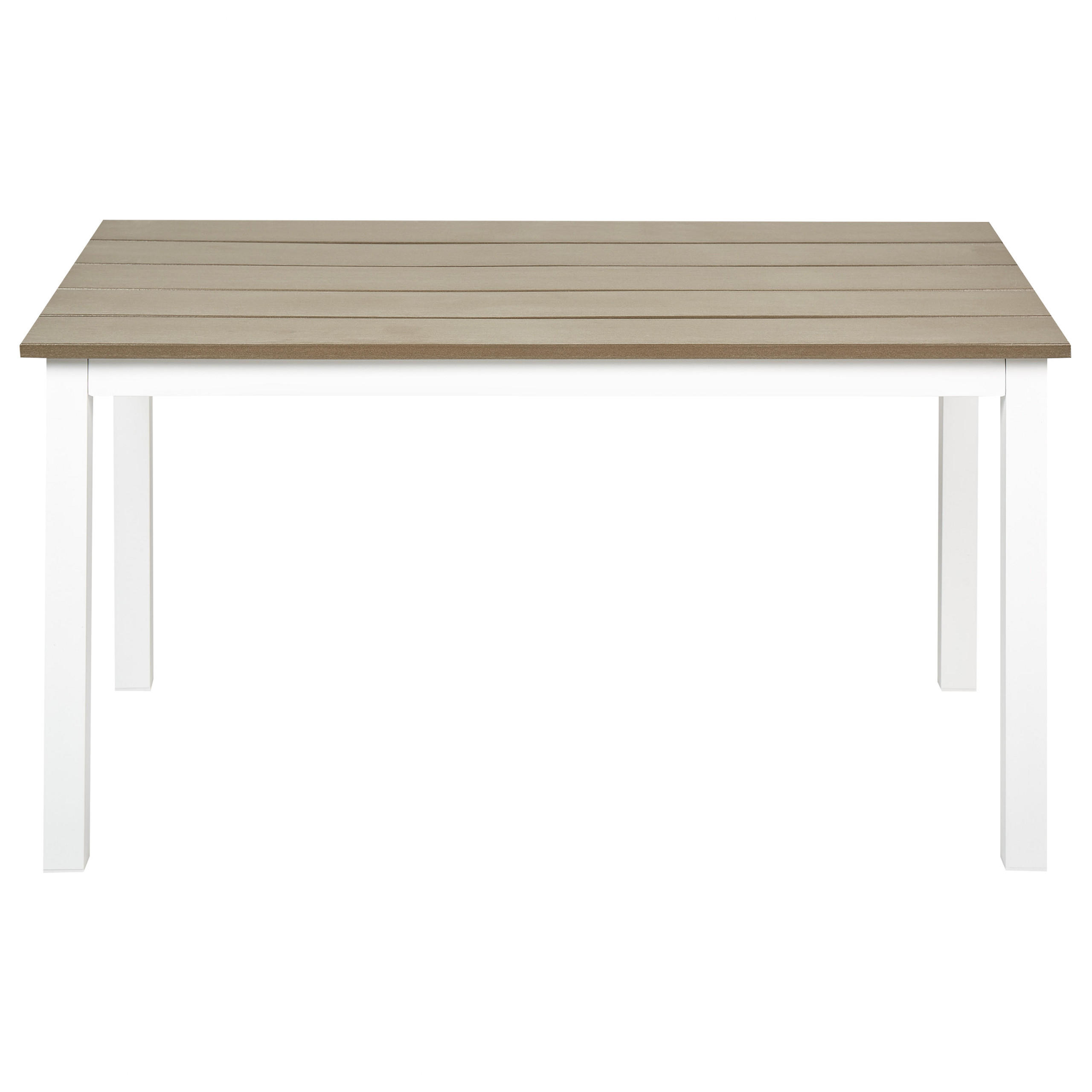 GARTENTISCH Heller Holzfarbton Messina - Hellbraun/Weiß, Kunststoff (96/52/50cm) - Beliani