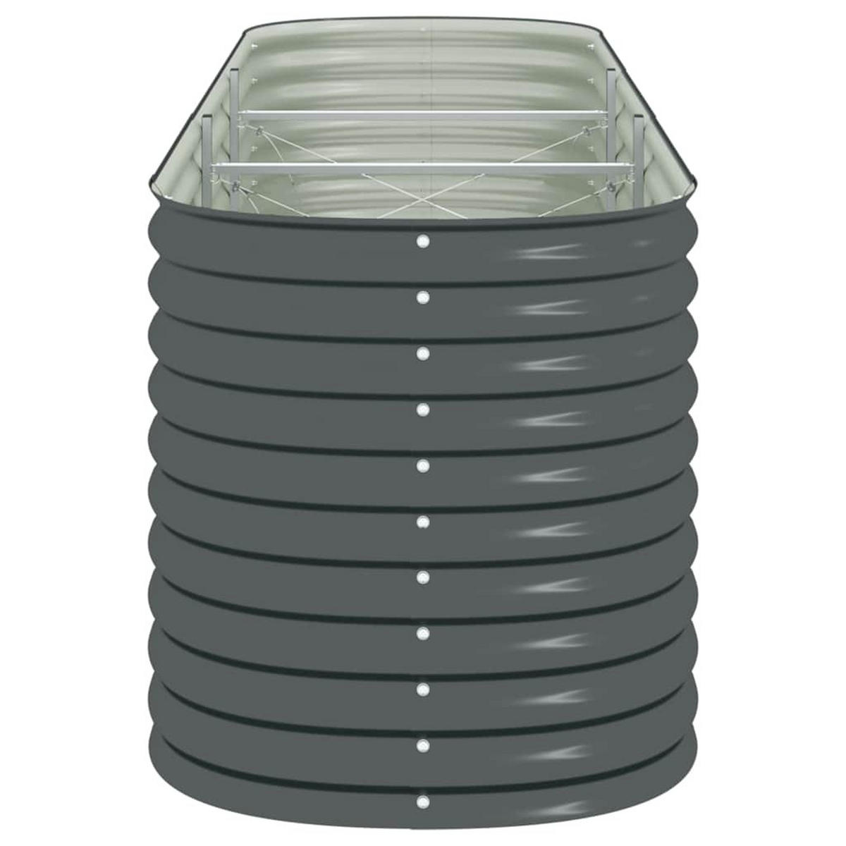 RUNDES Hochbeet für Garten BLUMO | Verzinkter Stahl | 320x80x81cm, Grau - Grau, Metall (320/81/80cm) - DELUKE