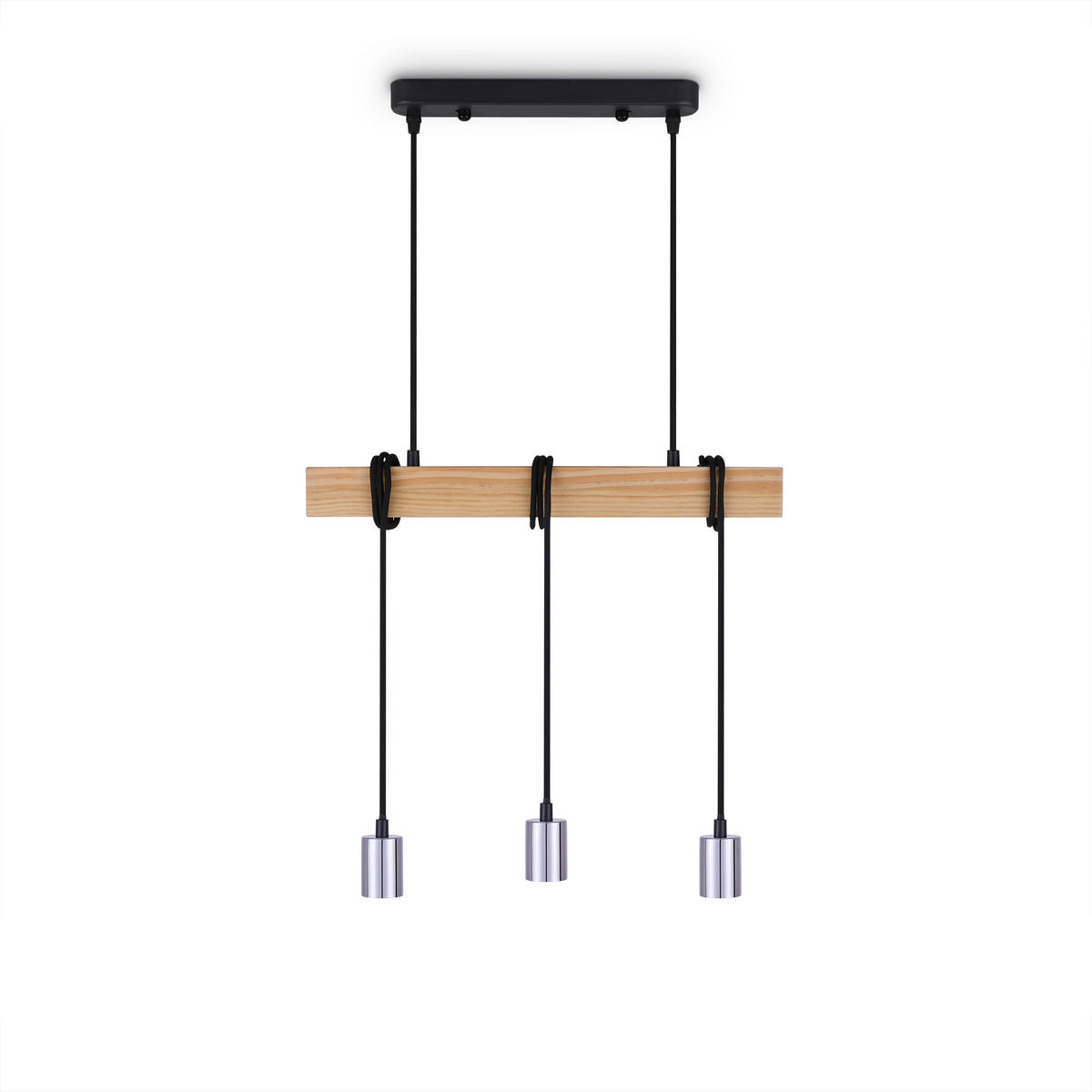 PENDELLEUCHTE Sina - Chromfarben/Weiß, Metall (48/6/5cm) - Paco Home