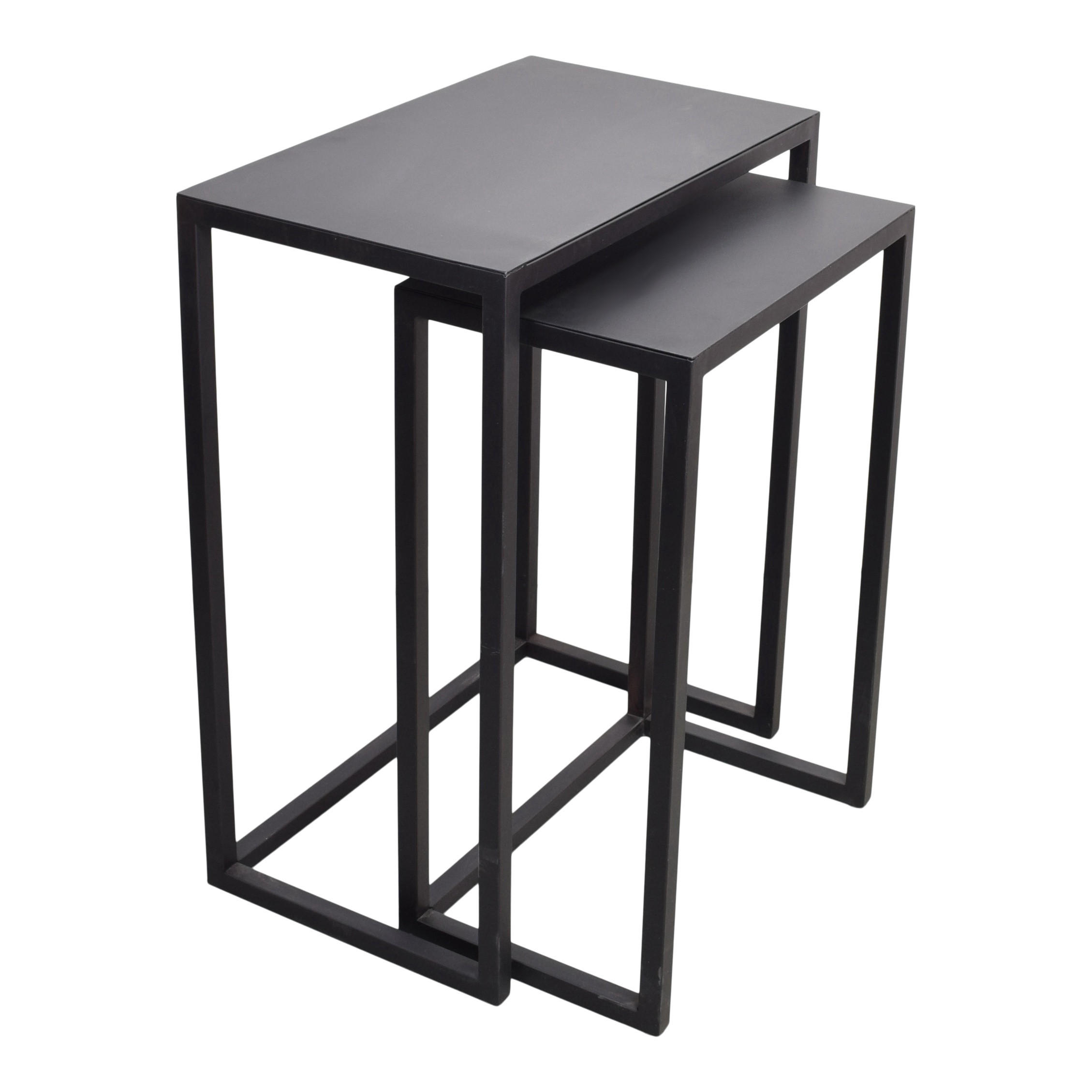 BEISTELLTISCH Brick Schwarz 2er-set - Schwarz, Metall (31/51/64cm) - LOFT42