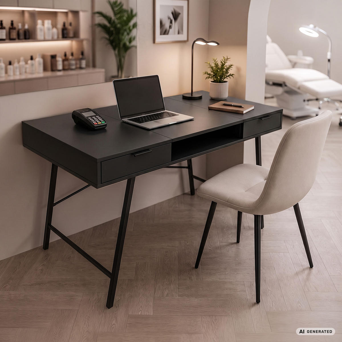 SCHREIBTISCH ARDEN 120 cm Schwarz - Schwarz, Holzwerkstoff (120/50/80.5cm) - Akord