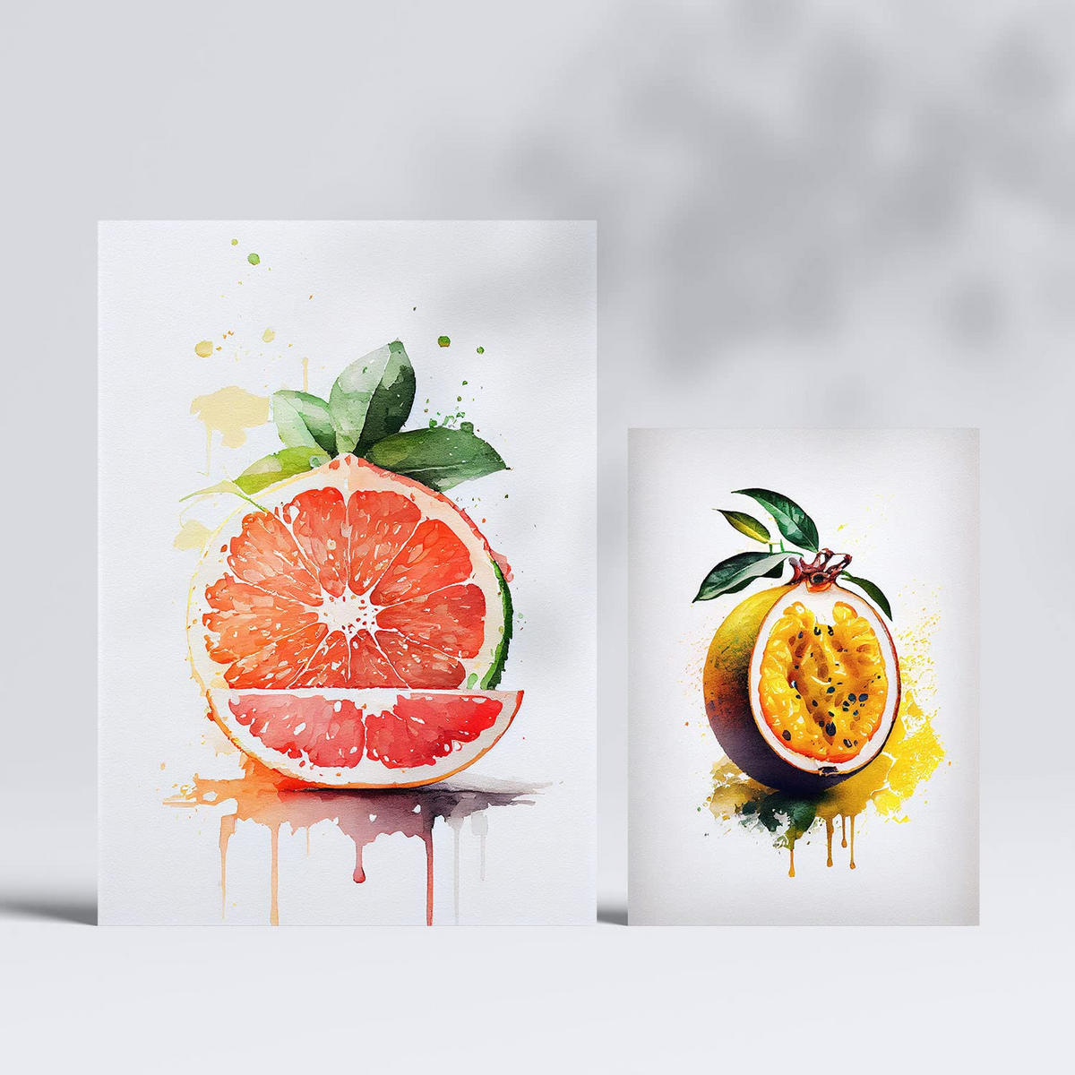 POSTER Set Mit 6 Saftige Früchte Plakate Von Obst, Gemüse Im Aquarell Kunst A3 & A4 Rahmenlos - Klar, Papier (29/3cm) - Nacnic