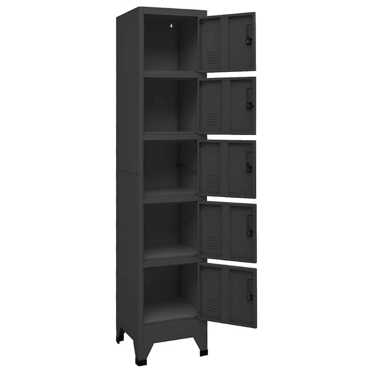 SCHLIESSFACHSCHRANK Anthrazit 38/40/180 Cm Stahl - Anthrazit, Metall (40/180/38cm) - vidaXL
