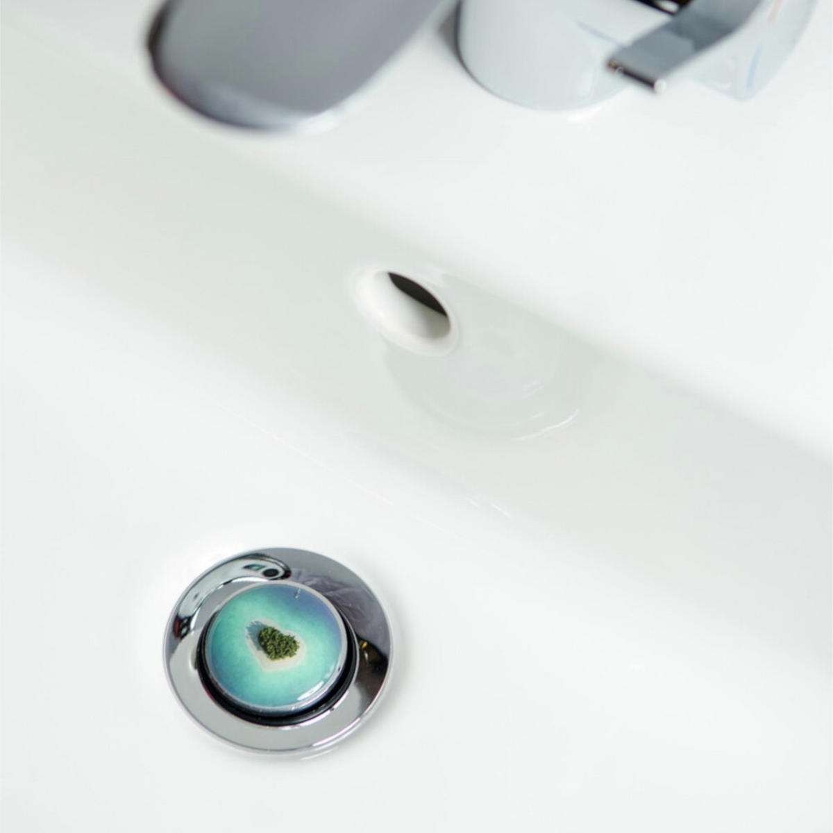 WASCHBECKENSTÖPSEL Dream Island - Blau, Kunststoff/Metall (4/7/7cm) - Sanilo