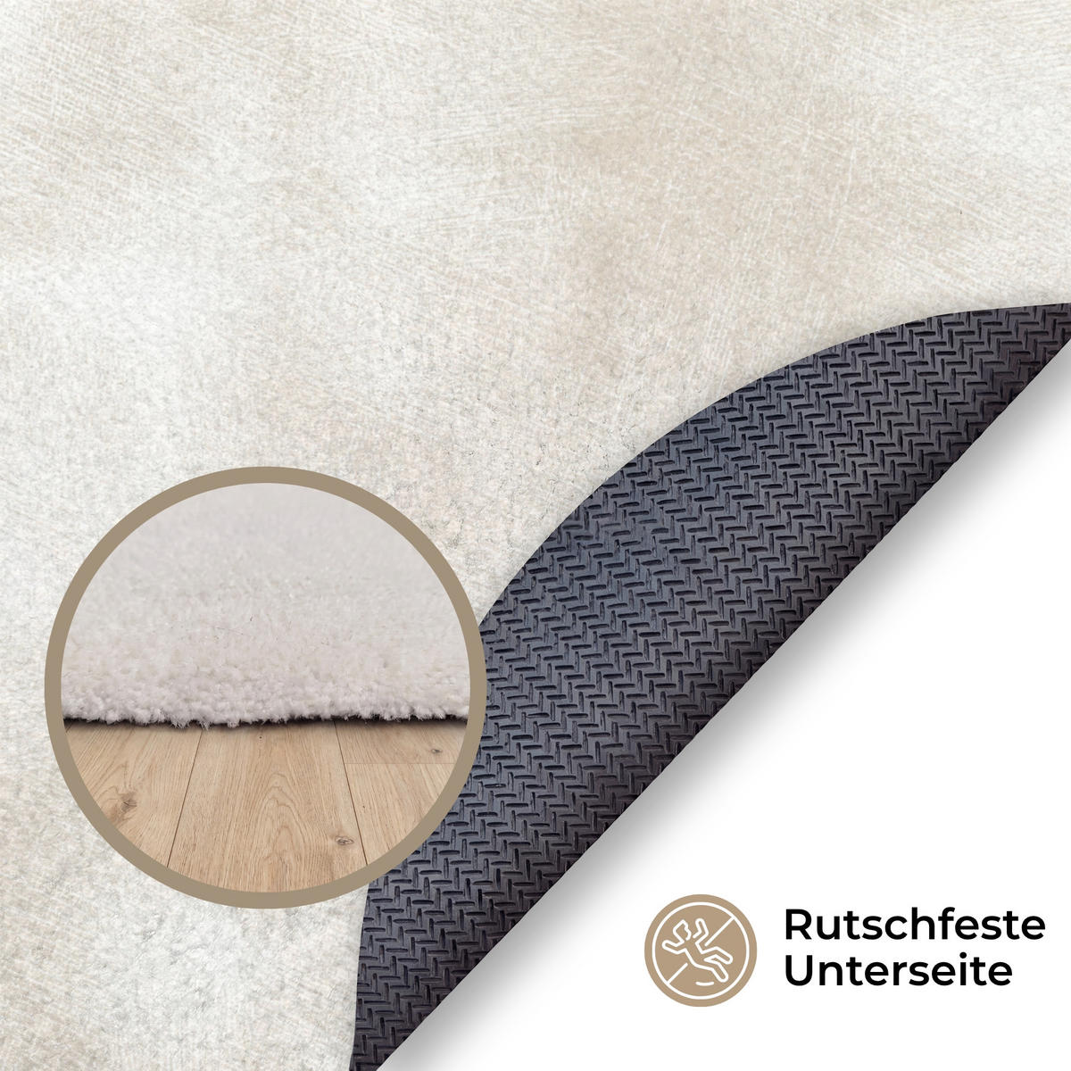 KOBERCE - Jemné - Textúra - Béžová - 150x150 cm - krémová, textil/plast (150/0.4cm) - OnlyWow