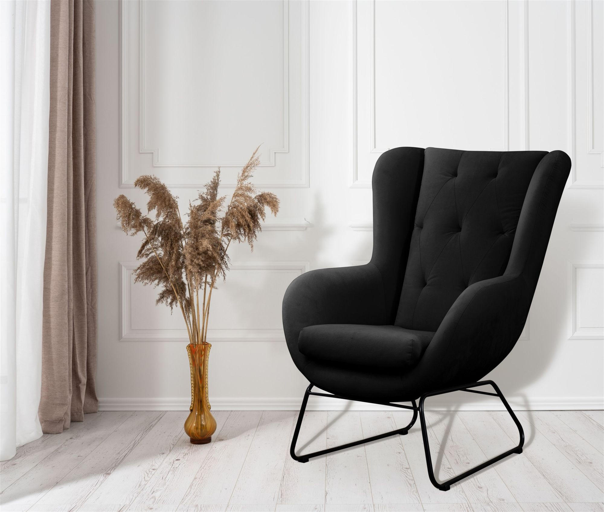 SESSEL Artemis In Kronos - Schwarz, Holzwerkstoff/Textil (80/105/100cm) - Fun Möbel