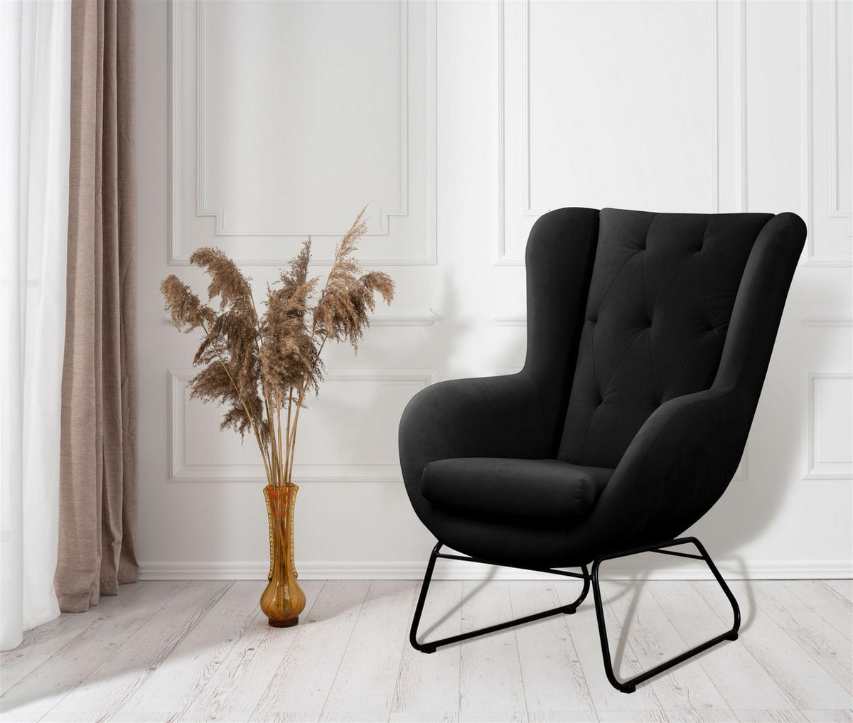 SESSEL Artemis In Kronos - Schwarz, Holzwerkstoff/Textil (80/105/100cm) - Fun Möbel