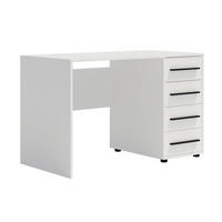 SCHREIBTISCH Modena 120x60 in Weiß mit Schubladen - Schwarz/Weiß, Holzwerkstoff/Kunststoff (60/120/75cm) - Ravio