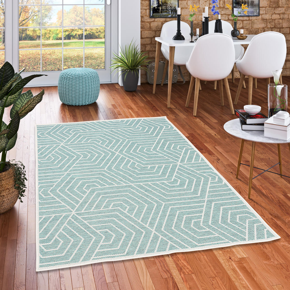 IN & OUTDOOR TEPPICH FLACHGEWEBE OTTAWA TREND - Mintgrün, Textil (80/150cm) - Pergamon