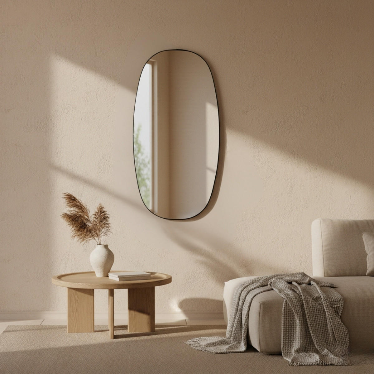 WANDSPIEGEL Ovyn 60/32 cm - Schwarz, Glas (32/60/0.4cm) - EDAXO