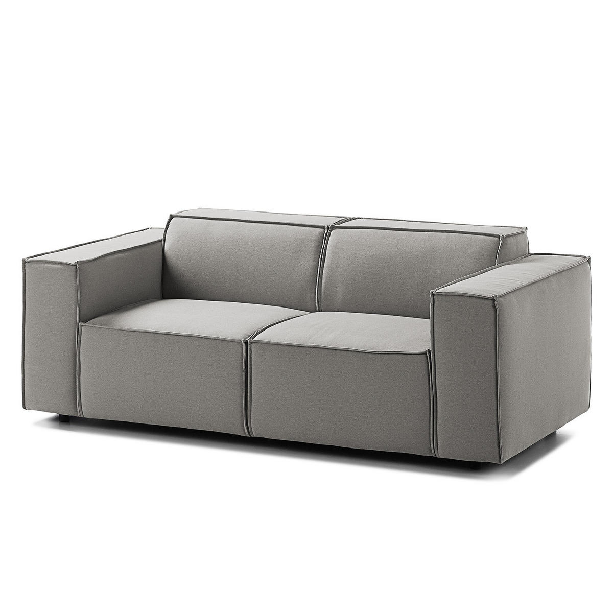 2-SITZER SOFA - Graubraun, Textil (189/70/96cm) - home24
