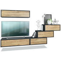 WOHNWAND Lana Fronten in Eiche Natur - Eichefarben, Holzwerkstoff (275/180/37cm) - Vladon