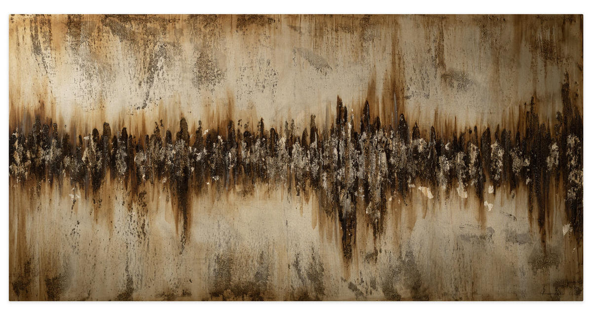 ACRYLBILD HANDGEMALT 140/70 cm - Braun, Holz/Textil (140/70cm) - KUNSTLOFT