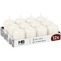 STUMPENKERZEN Ø4xH6 cm Creme 12er-Pack - Creme, Naturmaterialien (4/6cm)
