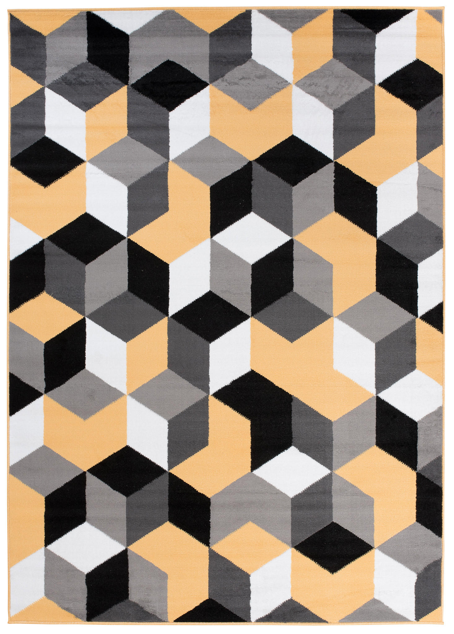 TEPPICH MAYA Gelb Geometrisch Gitter Figuren 200/250 cm - Gelb, Textil (200/250cm) - Tapiso