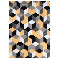 TEPPICH MAYA Gelb Geometrisch Gitter Figuren 200/250 cm - Gelb, Textil (200/250cm) - Tapiso