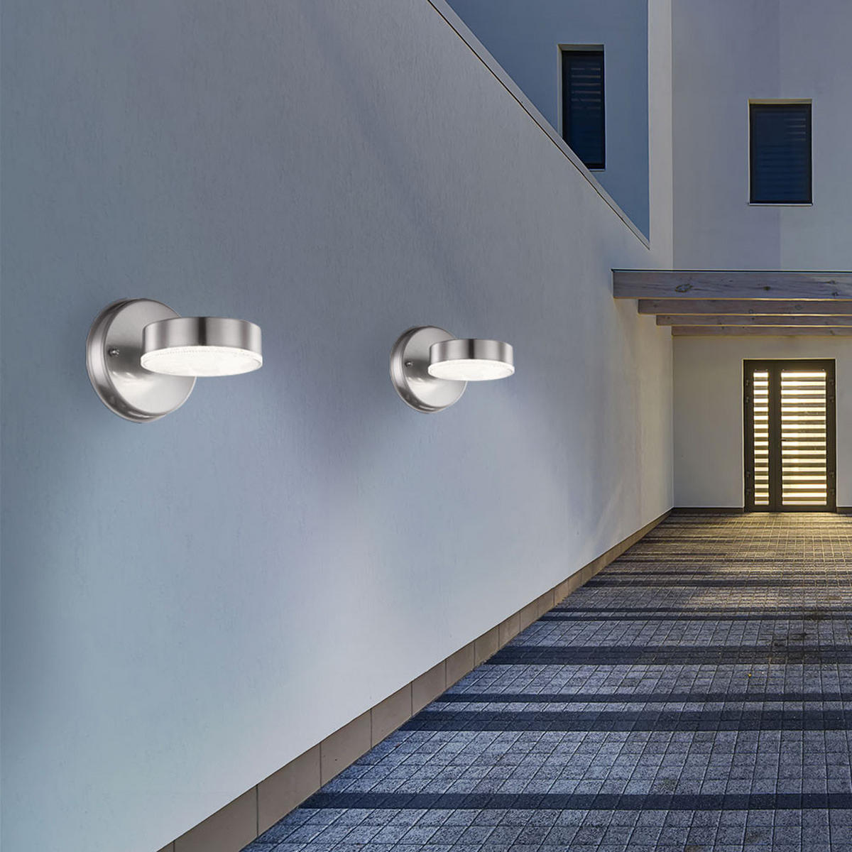 LED WANDLEUCHTE Edelstahl Silber 3er Set - Silberfarben, Metall (11.5/11.5/11.5cm) - Globo Lighting