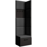 GARDEROBE Margaret V 81/203/43 mit gepolsterten Paneelen - Schwarz, Holzwerkstoff/Kunststoff (60/206.5/42cm) - Beautysofa