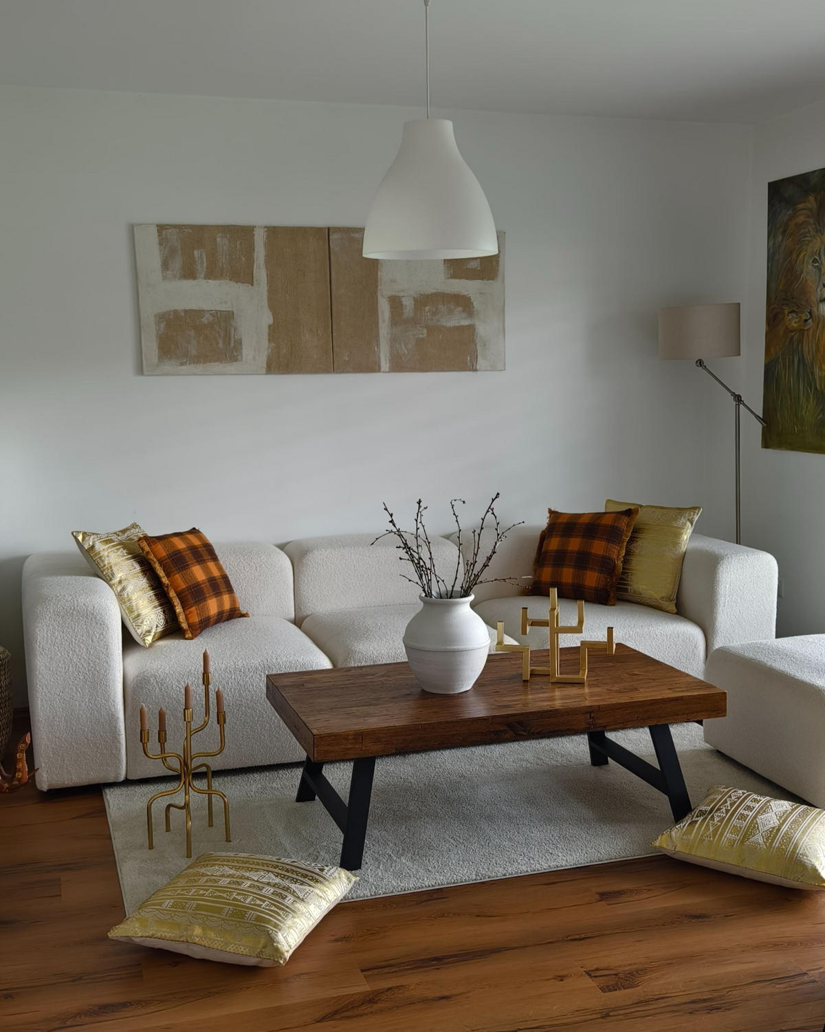 DEKORATIVNÍ POLŠTÁŘ Oranžový 45/45 cm Barja - pomerančová/černá, textil (45/45/12cm) - Beliani
