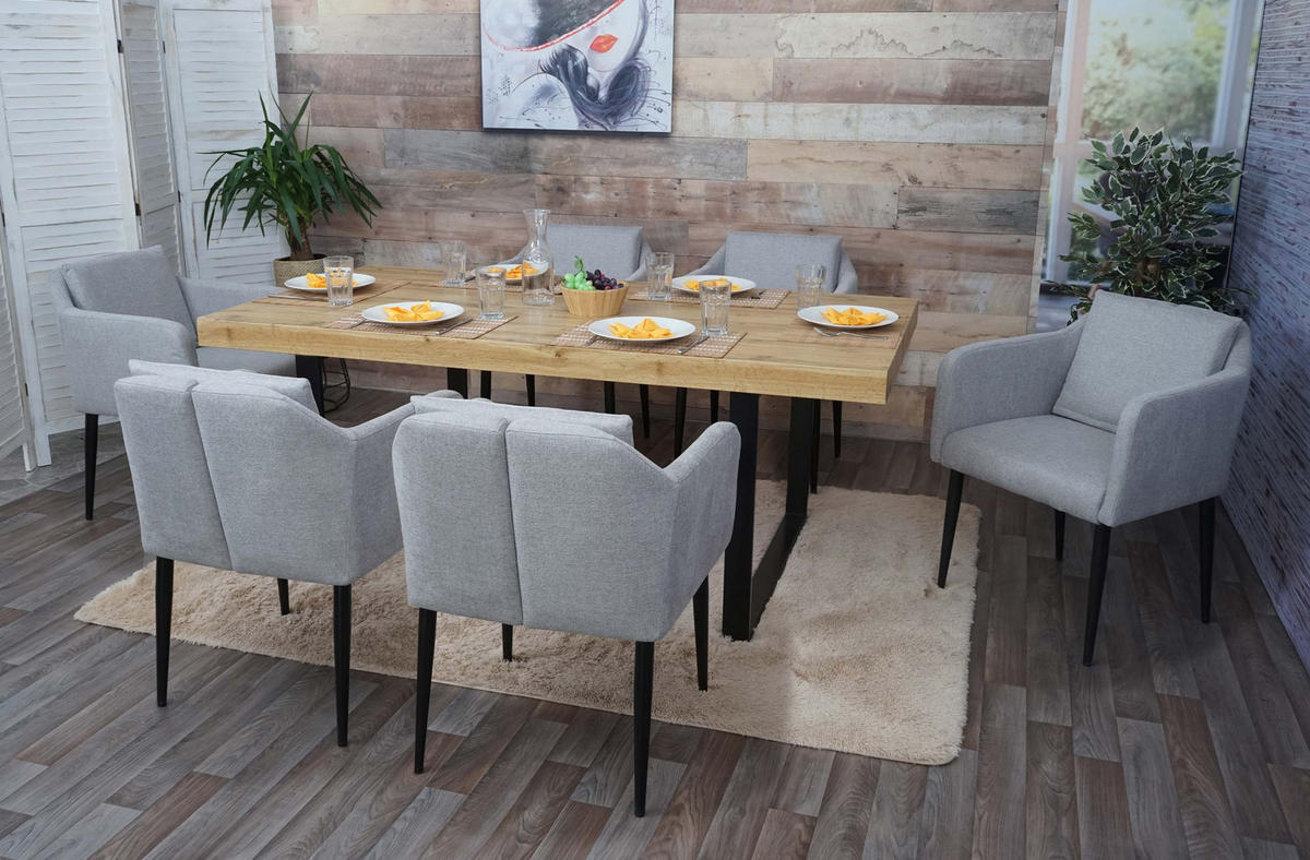 ESSZIMMERSTUHL Hellgrau 6er-Set - Hellgrau, Textil (60/86/65cm) - MCW