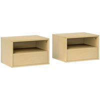 NACHTTISCH hängend 2er-Set, 45B x 35T x 27,5H cm, Naturholz - Naturfarben, Holzwerkstoff (45/27.5/35cm) - HOMCOM