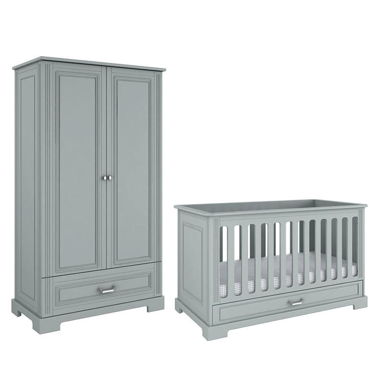 SOBA ZA BEBE 2-dijelni Sivi - siva, drvni materijal (152/92/83cm) - Petits-meubles