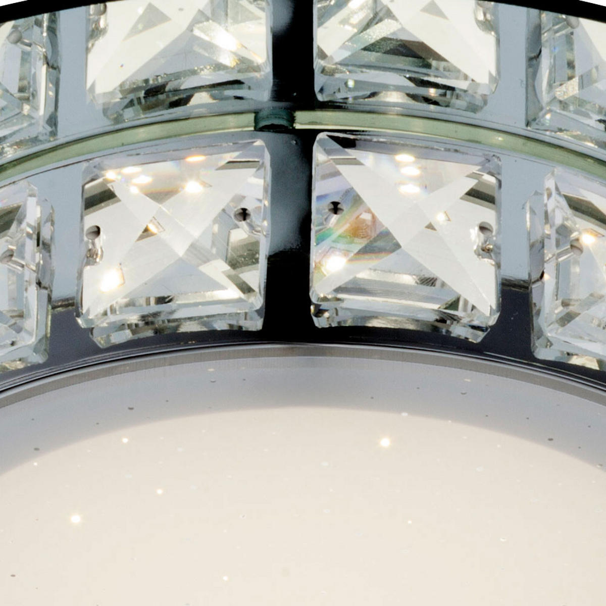 LED DECKENLEUCHTE Metall Opal Silber - Silberfarben, Glas (25/25/7cm)