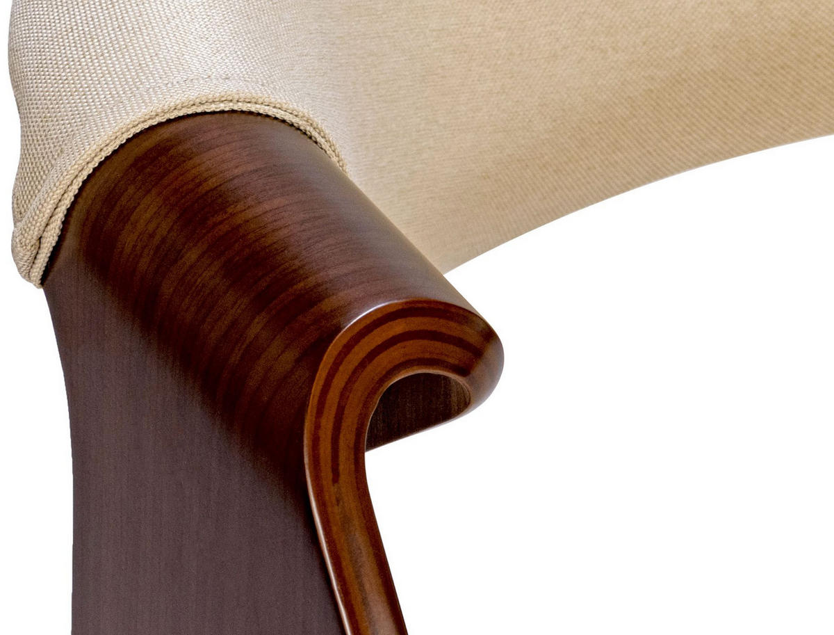 STUHL Stoff Walnuss/Creme - Walnussfarben/Creme, Holz/Textil (62/76/52cm) - CLP