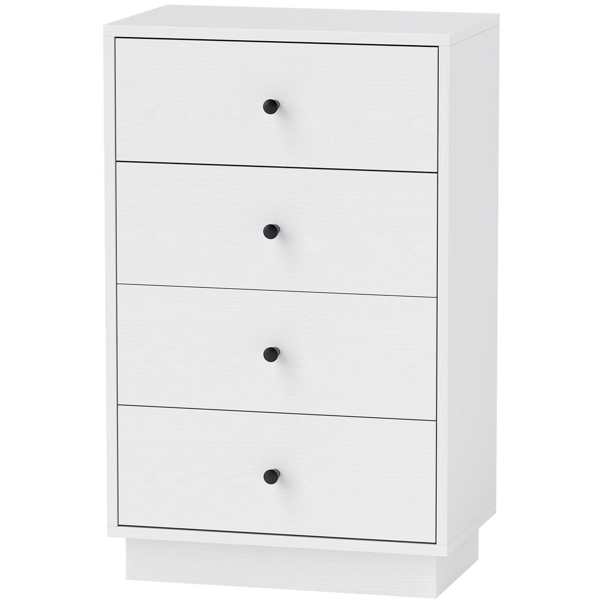 KOMMODE Weiß 47/29/75 cm - Weiß, Holzwerkstoff (47/75/29cm) - PANGIVO