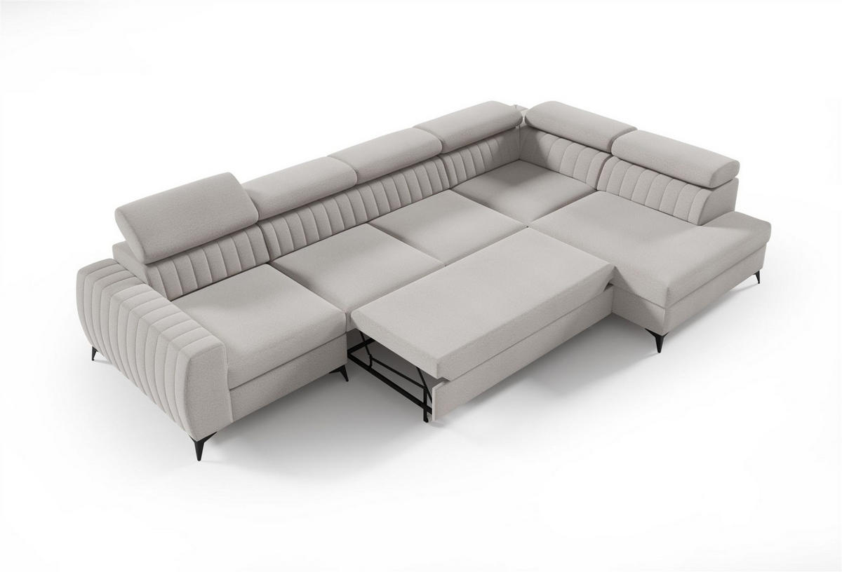 ECKSOFA Toronto Xl - Dunkelgrau, Holzwerkstoff/Textil (340/200cm) - Fun Möbel