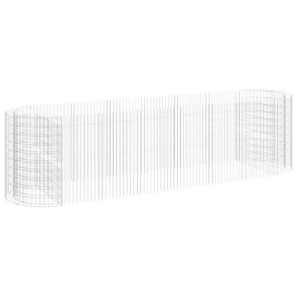 furnicato Gabionen-Hochbeet Silber 100x100x400 cm