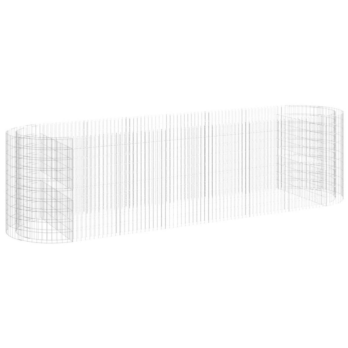 GABIONEN-HOCHBEET Verzinktes Eisen 400x100x100 cm - Silberfarben, Metall (400/100/100cm) - furnicato