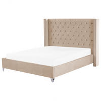 POLSTERBETT 180/200cm Beige Lubbon - Beige, Textil (180/200cm) - Beliani
