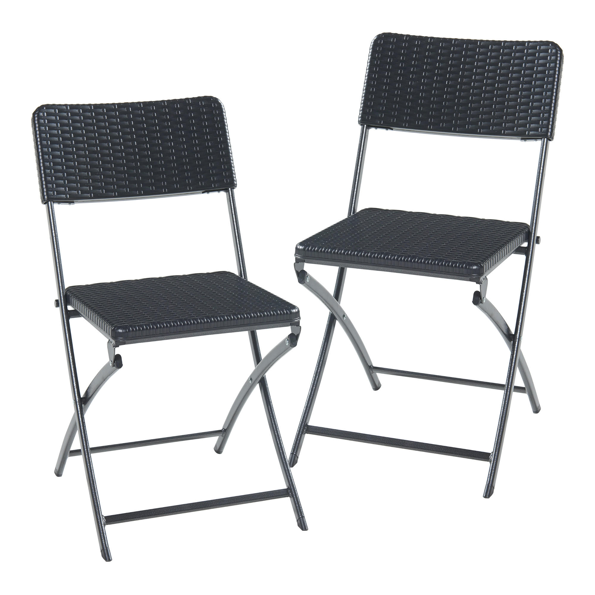 KLAPPSTUHL-SET 2 TLG. Mark - Schwarz, Kunststoff/Metall (45/81/58cm) - [en.casa]