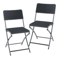 KLAPPSTUHL-SET 2 TLG. Mark - Schwarz, Kunststoff/Metall (45/81/58cm) - [en.casa]