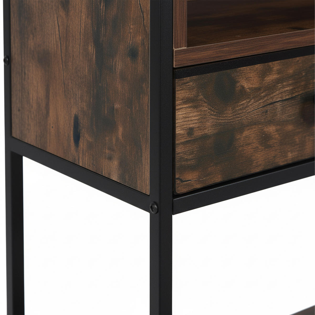 KONSOLENTISCH - Dunkelbraun, Holzwerkstoff/Kunststoff (30/80/80cm) - Relaxdays