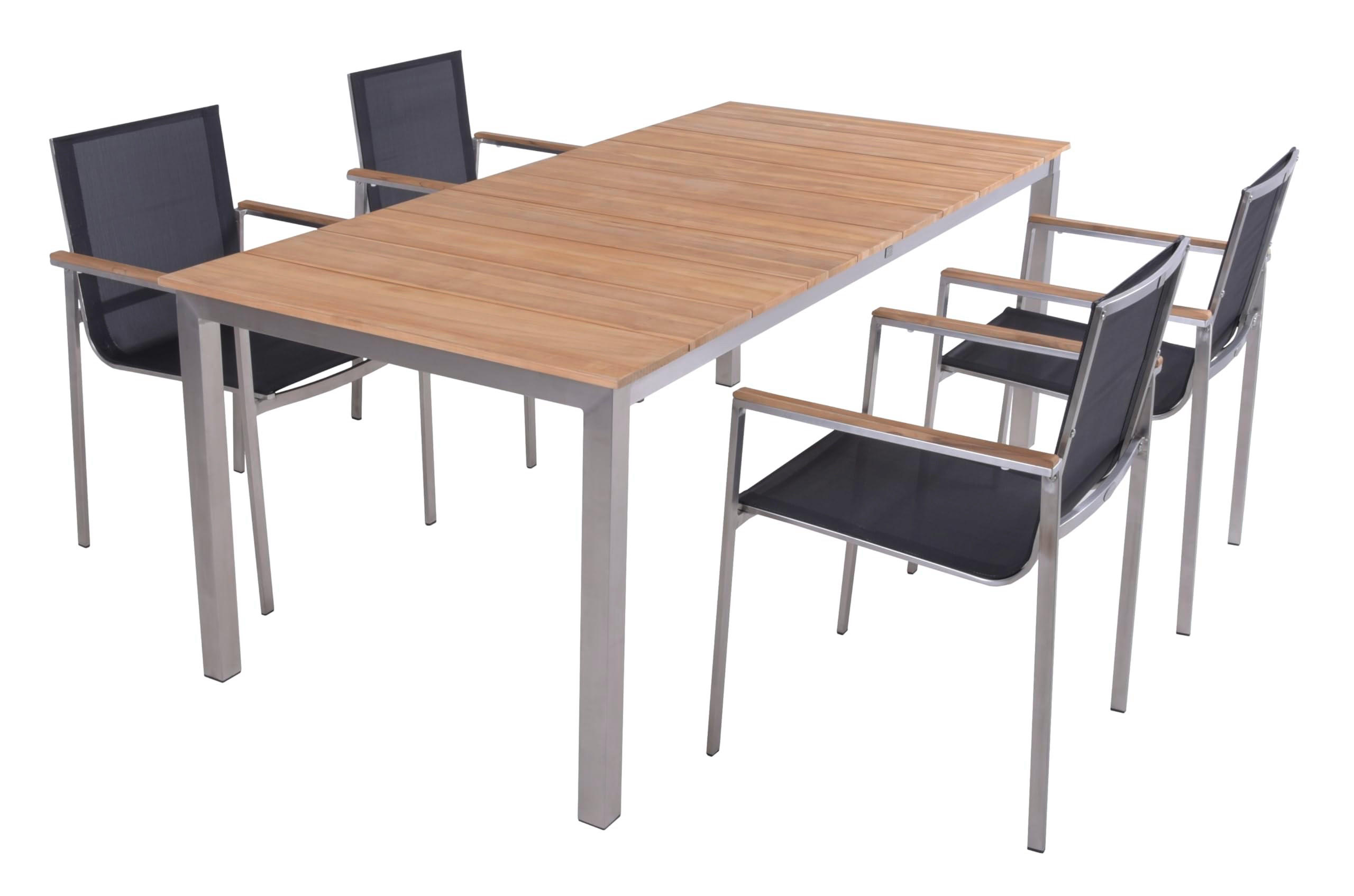 GARTEN-SITZGRUPPE Svea 5-teilig Gartenmöbel-Set - Hellbraun, Holz - DELUKE