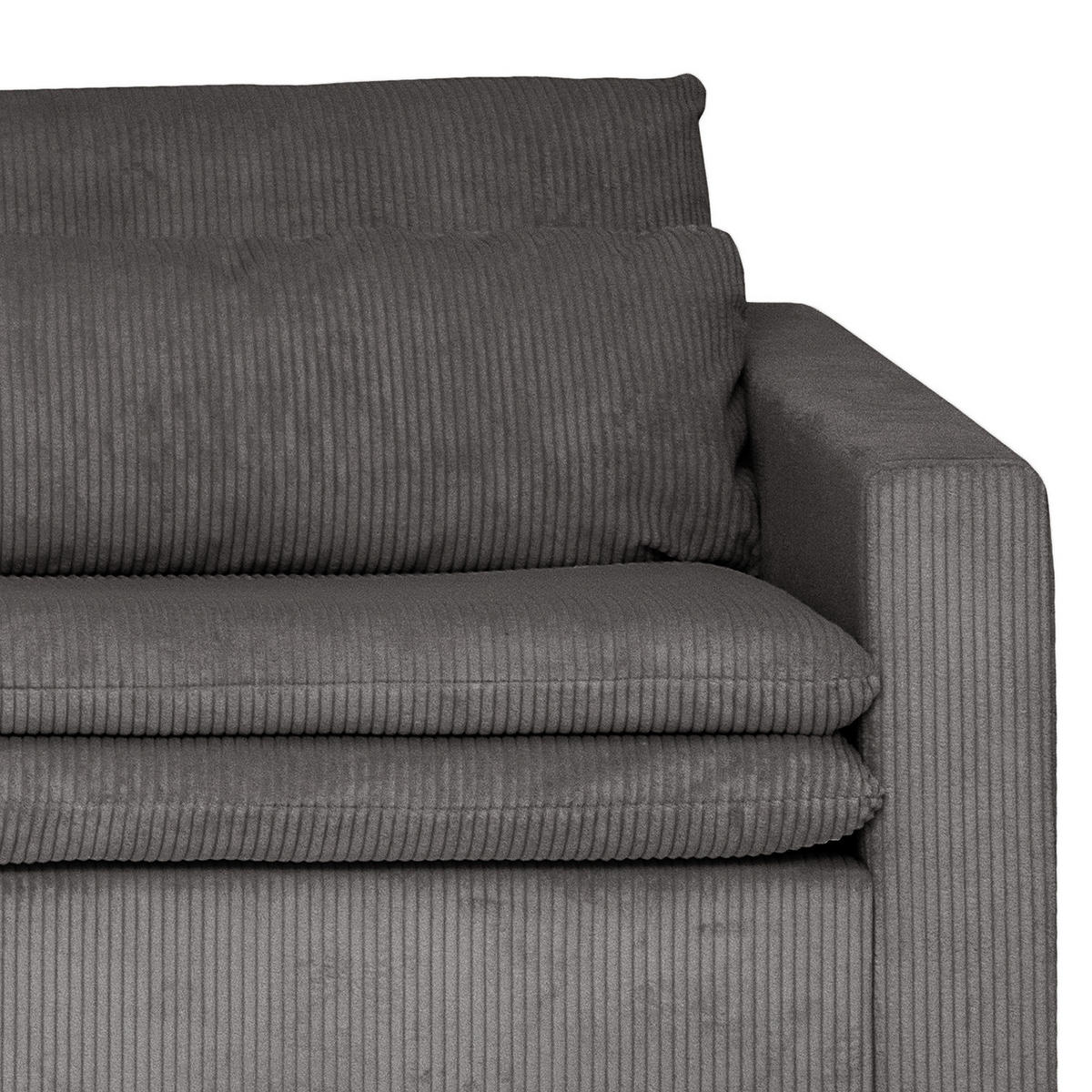 BIGSOFA - Eichefarben/Grau, Eichenholz/Textil (240/82/104cm) - home24