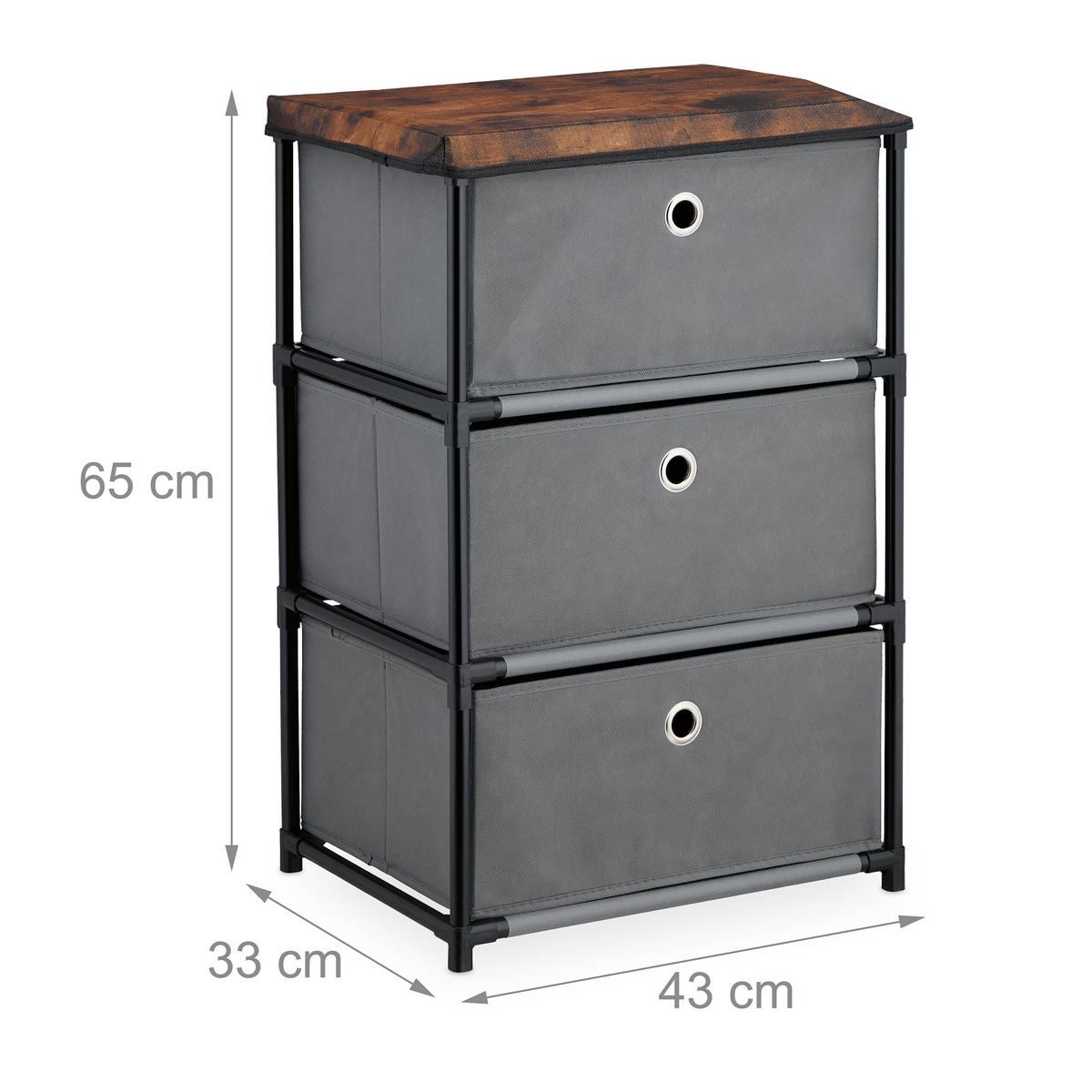KOMMODE - Multicolor, Holzwerkstoff/Kunststoff (43/65/33cm) - Relaxdays