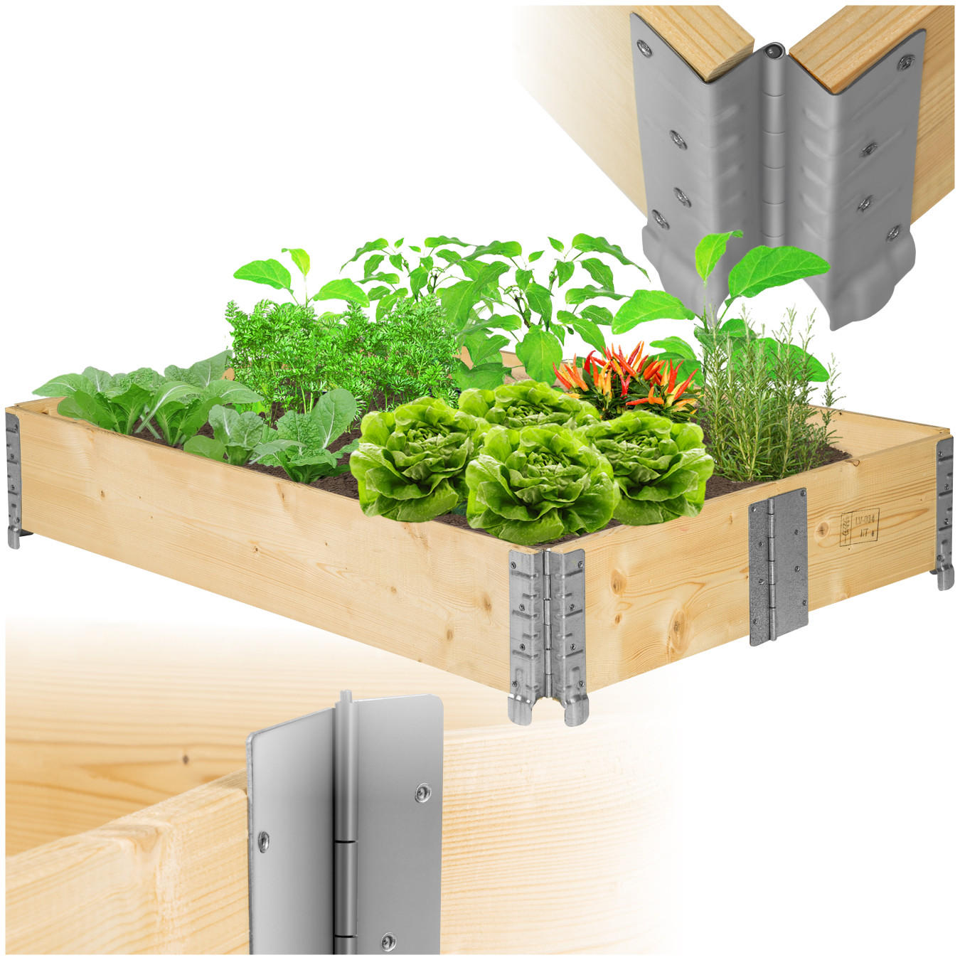 HOCHBEET 1er Set, 120 x 80 x 19 cm, holzdekor - Eiche Artisan, Holz (80/19/120cm) - tectake